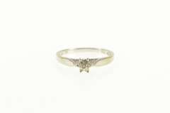 10K White Gold Retro Diamond Flower Cluster Promise Ring