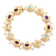 Plated 18KT Yellow Gold 5.75cts Multistone Bracelet