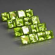 Princess cut Unheated! 11.63ct Peridot set