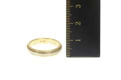14K Yellow Gold 1950's Two Tone Patterned Wedding Band Ring