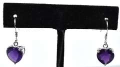 Amethyst Heart Earrings