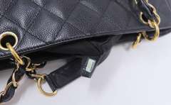 Chanel Black Cavier Petite Shopping Tote Bag