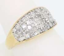 Mixed Cut Diamond Cluster Ring