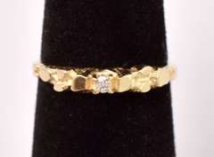 Nugget Style Diamond Ring in 14K Yellow Gold