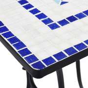 Bistro Table Blue and White 23.6 inch Ceramic