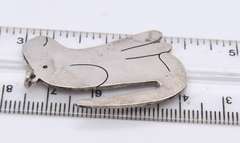 Vintage Sterling Silver Dog Pendant Charm