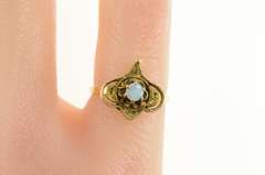 14K Yellow Gold Ornate Arabesque Opal Elaborate Statement Ring