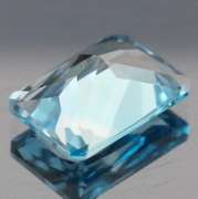 Vivid! 17.29ct radiant emerald cut Swiss blue Topaz