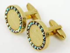 2 Pairs of Vintage Jeweled Cuff Links