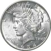1934-D Peace Silver Dollar