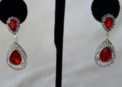 Ruby Color  Fashion  Design Earrings