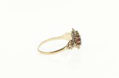 10K Yellow Gold Victorian Syn. Ruby Seed Pearl Statement Ring