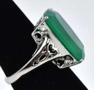 Green Crystal Ring in Sterling Silver