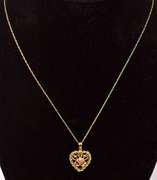 Romantic Heart Pendant Necklace in 14K Yellow Gold