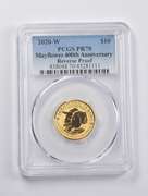 PR70 2020-W $10 Mayflower 400th Anniversary REV PF Gold Coin PCGS