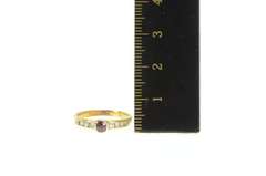 14K Yellow Gold Ruby Diamond Channel Accent Engagement Ring