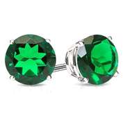 1.62 CT RUSSIAN EMERALD (VS) 10KT SOLID GOLD EARRINGS STUD