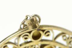 Silver Turquoise Filigree Medallion Water Enamel Necklace