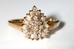 Flashy Diamond Cocktail 10k Ring