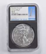 MS70 2018-W American Burnished Silver Eagle FDOI NGC