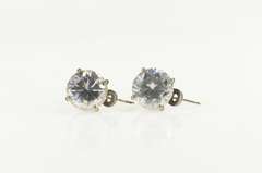 Sterling Silver Ice Cream Cone Cubic Zirconia Solitaire Earrings