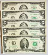 (5) Superb Crisp 2013 $2 Star Replacement Notes New York-Consecutive!
