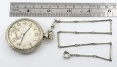 Marvelous Elgin White Gold Filled Pocket Watch