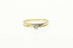14K Yellow Gold Retro Diamond Three Stone Simple Promise Ring