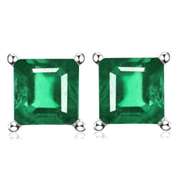 1.78 CT RUSSIAN EMERALD (VS) 10KT SOLID GOLD EARRINGS STUD