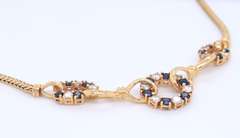 Vintage 2ctw Sapphire & Diamond Necklace, 14k