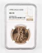 MS70 1998 $50 American Gold Eagle - Graded NGC
