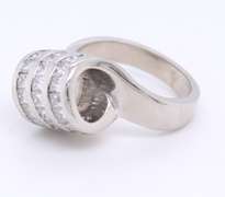 Dreamy Platinum Channel Set Loop Diamond Ring