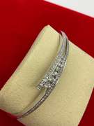 CERTIFIED 14K WHITE GOLD AND DIAMOND BANGLE BRACELET