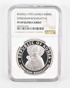 PF69UCAM KE4303//1970 South Korea 500 Silver Won Bodhisativa NGC