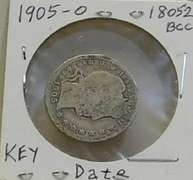 1905-O Barber Quarter circ Key Date