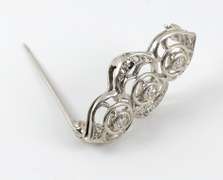 Sweet Platinum Filigree Diamond Pin
