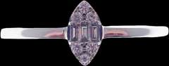 Wonderful Oval Diamond Cluster 18k White Gold Ring