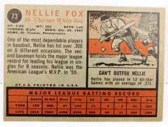 1962 Nellie Fox Baseball Card