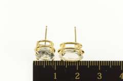 14K Yellow Gold Oval Solitaire Classic Simple Stud Earrings