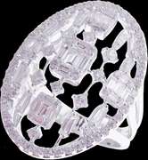 Intricate Diamond Puzzle 18k White Gold Ring