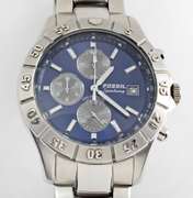 Vintage Men's Fossil Blue Speedway Chronograph Watch