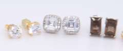 Group Lot of 4 Sterling Silver Stud Earrings