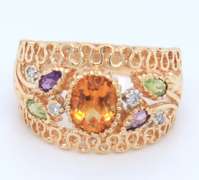 Ideal Yellow Gold oval Citrine Ring