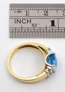 Contemporary Blue Topaz & Diamond Ring