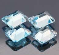Large 14.89ct vivid blue emerald cut Topaz set