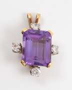 Nice Amethyst and Diamond Pendant