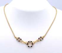 Vintage 2ctw Sapphire & Diamond Necklace, 14k