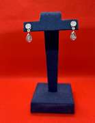 UNUSUAL 14K WHITE GOLD DIAMOND SCREW BACK EARRINGS