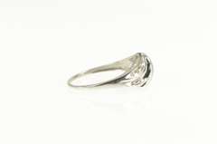 10K White Gold Classic Wavy Diamond Curvy Statement Band Ring
