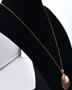 Vermeil Necklace With A Pink Stone, White Crystal Accents And Garnet Accents